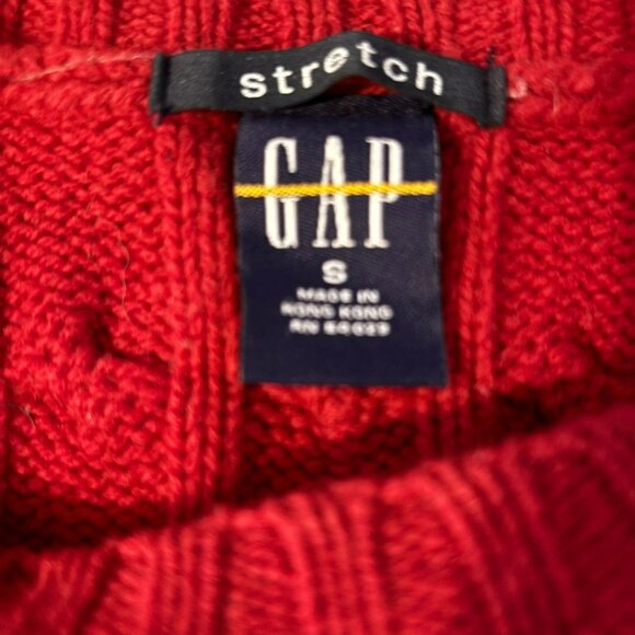 Gap Women's Cable Knit Red Sweater Stretch Fabric Size S - Picture 3 of 5
